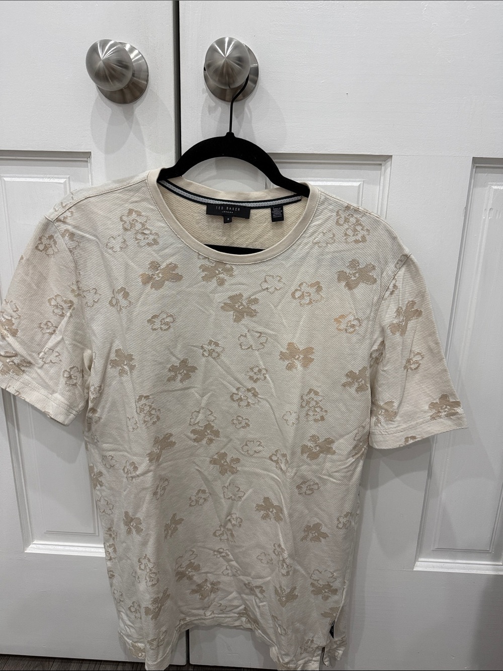 Ted Baker Cream Tee with Beige Floral Print